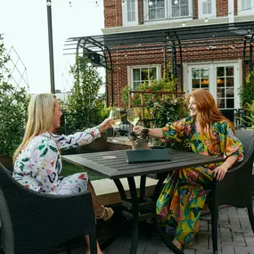 Wine on the patio in Oxford, Mississippi