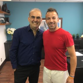 Alessandro Del Piero and Dr. Igal Elyassi at Wilshire Smile Studio