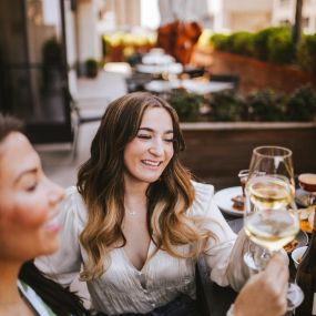 Wine for Happier Hour in terrace in Downtown Nashville