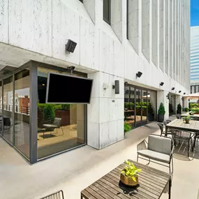 Terrace and patio views of downtown Nashville