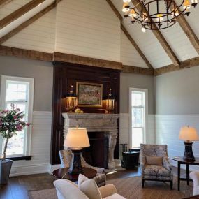 These hand Hewn Barn Beams have a NEW LIFE!  Designed by, LML Estate Management
 Fort Wayne, Indiana
and Ohio Valley Reclaimed Wood  Bellville, Ohio supplied these project ready
 Reclaimed Wood Beams for this one-of-a-kind ceiling beam project.