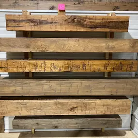 Fireplace Mantels that are custom built to fit your fireplace's personality! Faux wood beam mantels. They are light weight, easy to install.
Custom made in Bellville, Ohio.  Mantels near me. Fireplace Mantels in my area