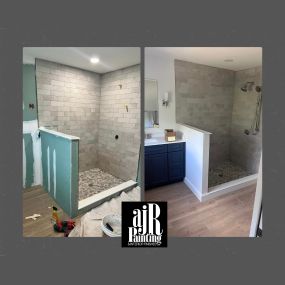 Bathroom before and after