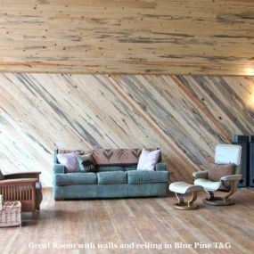 Blue pine T&G wall covering: rustic charm and natural elegance for stunning interior spaces.