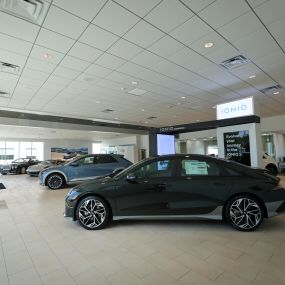 Hyundai of Newport Showroom Ioniq Models on Display