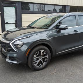 We tinted the 2 front windows to match the rear on this 2023 Kia Sportage. Tinted with nano-ceramic UV and IR blocking window tint