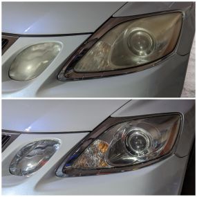Headlight restoration completed on this 2007 Lexus GS 350