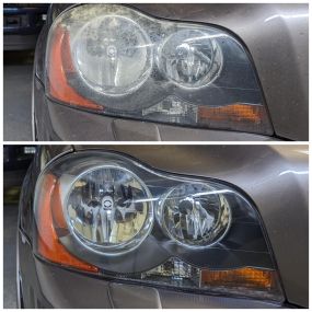 Headlight restoration in Wheat Ridge on this 2014 Volvo XC90