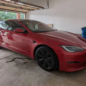 We did a full window tint installation at the customer's home in Lakewood, CO on this 2023 Tesla Model S.