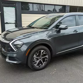 We tinted the 2 front windows to match the rear on this 2023 Kia Sportage. Tinted with nano-ceramic UV and IR blocking window tint