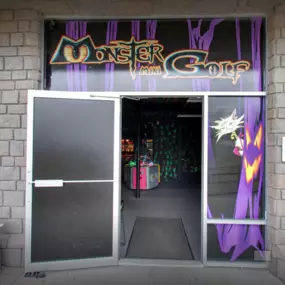 Front door view of Norwood Monster Mini Golf location.