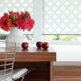 Hunter Douglas custom window shades.