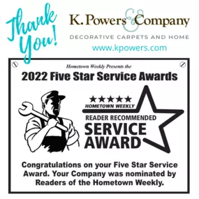 5 Star Service Award for Carpet and Flooring