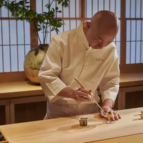 Chef Shinji Kaneska at Sushi Kanesaka