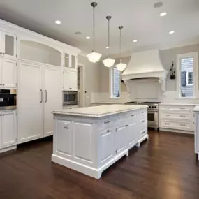 Kitchen renovation with marble island