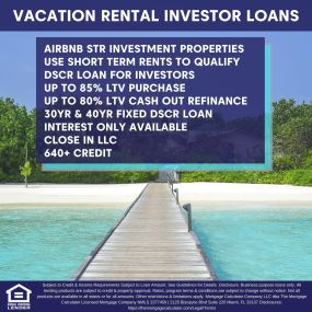 Apply now for DSCR Short Term Rental Property real estate investor loans at https://themortgagecalculator.com/Mortgage/QuickQuote