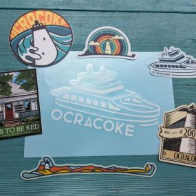 Ocracoke Island and nautical-themed stickers