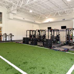 pro style weight room and training equipment