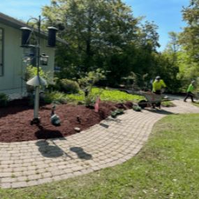 Our landscapers are down for any project. From sidewalk pavers, patios, or fire pits, to fresh mulch and well maintained ornamental shrubbery, we can make your yard look the best in town!