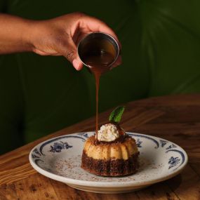 Indulge your sweet tooth with our Pumpkin Spice Flan Chocolate Cake. Limited Time Special