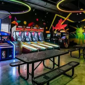 Asylum Bar + Arcade offers a variety of pinball, arcade games, and board games for all interests.