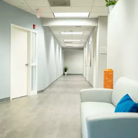 STR Behavioral Health Lehigh Valley: Hallway to the clinician and group therapy rooms at our mental health and addiction outpatient treatment center