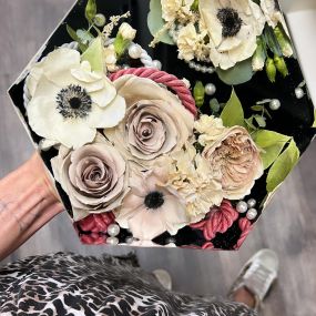 Black Background Floral Block