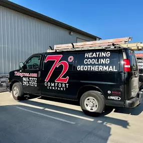 72 Degrees Heating, Cooling, Plumbing & Electrical work vans
