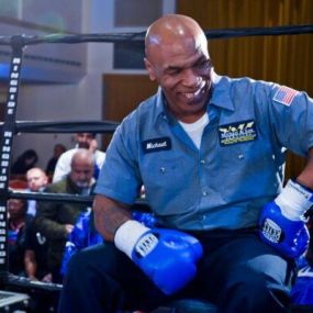 Video of Mike Tyson shooting Superbowl commercial for Michael & Son