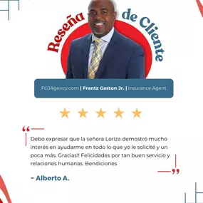 Alberto, ¡agradecemos mucho tus amables palabras! Loriza siempre está comprometida en ir más allá para ayudar a nuestros clientes, y nos alegra saber que tuvo una gran experiencia contigo. Brindar un excelente servicio y construir relaciones sólidas es nuestra prioridad.