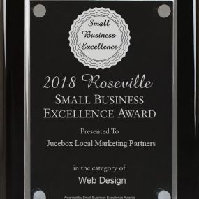 Jucebox Local Marketing Partners Web Design Business Excellence Award