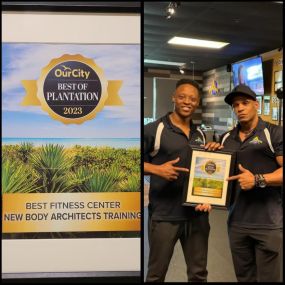 THE BEST AWARD has been awarded to New Body Architects for Best Personal Trainer in Plantation.