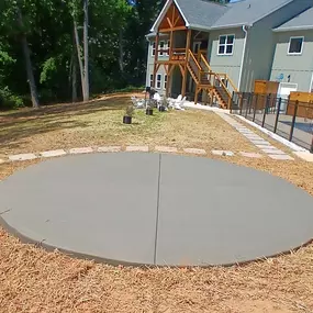 Outdoor concrete patio