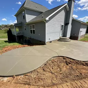 Outdoor concrete patio