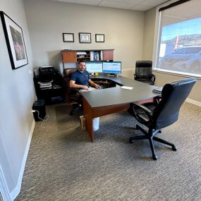 Matt Semons in his Pocatello office at Real Benefit Solutions