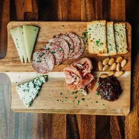 meat and cheese board to go with our wines