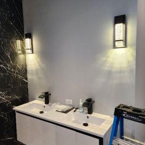 bathroom lighting install