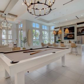 Club Room with Billiards at Everly Luxury Apartments in Naples FL