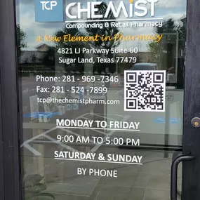 The door of The Chemist Pharmacy