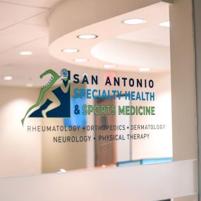 Exterior of clinic space with logo decal