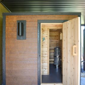 This composite sauna with a cedar interior is what dreams are made of