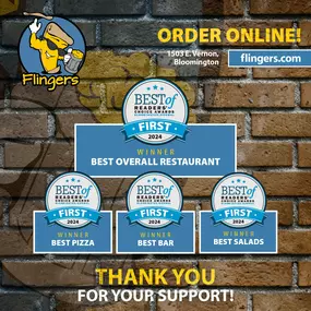 Voted Best Restaurant, Pizza, Bar and Salads in 2024