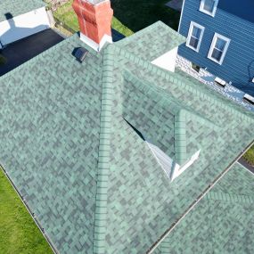 Roof replacement with Owens Corning Chateau Green shingles