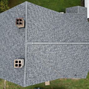 Aerial view of replaced roof