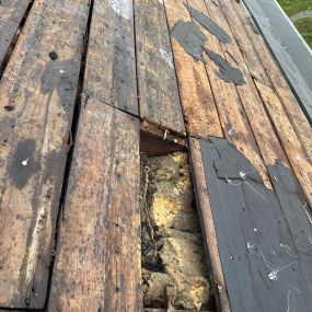 This is rotted wood that we identified from the attic before we even sent an estimate.