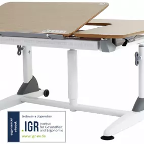 Stůl s elegantním a nadčasovým designem, který prošel testem v německé zkušebně pro zdraví a ergonomii IGR (Institut für Gesundheit und Ergonomie).