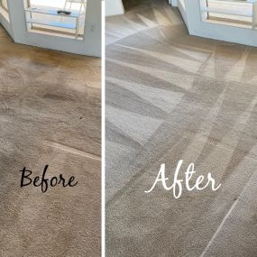 professional carpet cleaning results - before and after