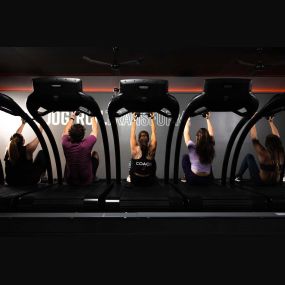 YOUR SPACE, YOUR PACE. Our classes are designed for YOU - at every treadmill, you’ll find a handy STRIDE Guide that gives an overview of our leveling system allowing you to take every class as a walker, jogger, or runner.