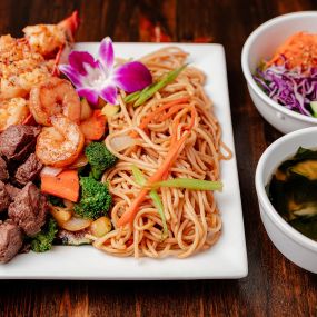 Hibachi Combo Fillet Mignon Lobster With Noodle at Wakatobi Japanese Grill Hibachi and Sushi