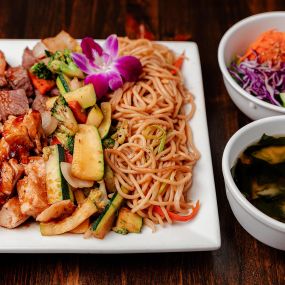 Hibachi Combo Shrimp Scallop With Noodle at Wakatobi Japanese Grill Hibachi and Sushi